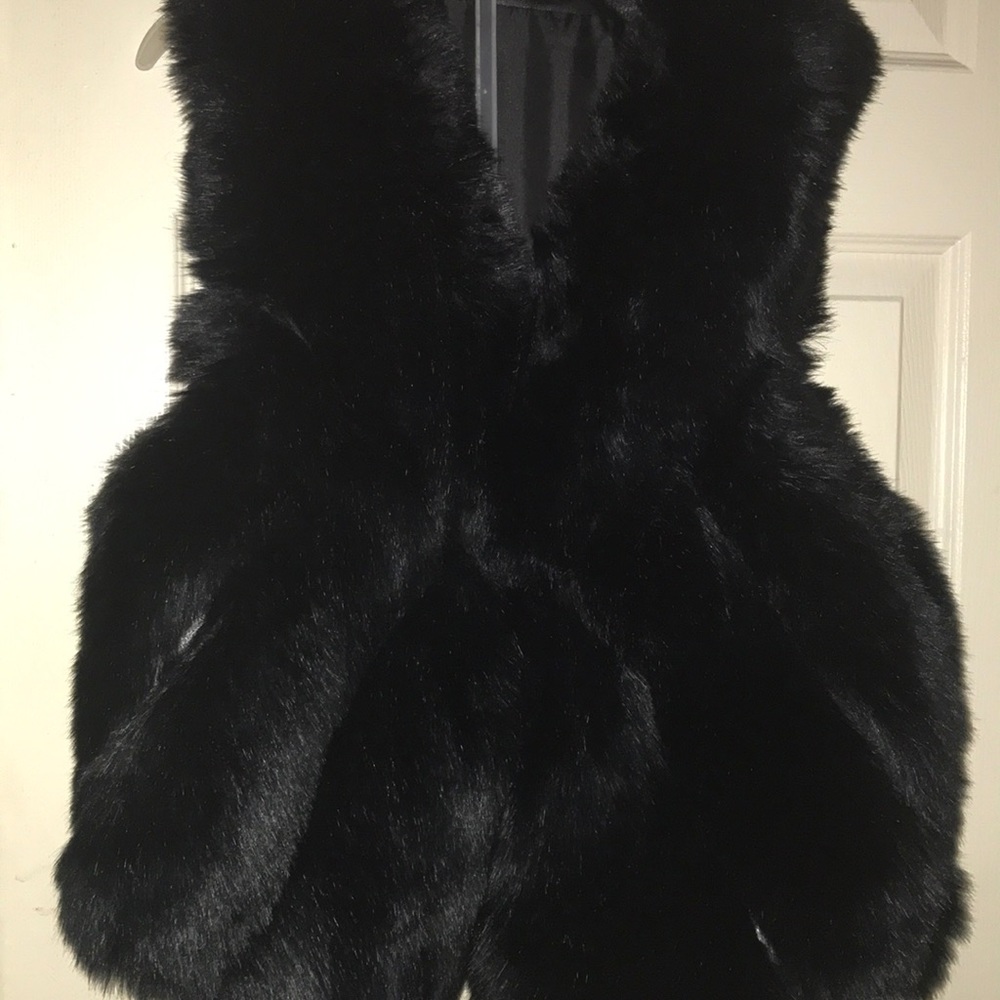 Black fur vest